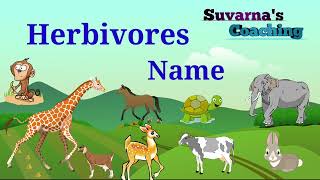 Herbivores Name  Plant Eating Animals Name in English [upl. by Anaimad]