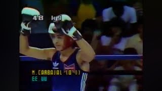 Michael Carbajal USA vs Juan Torres Odelín CUB CubaUSA Duals 1987 48kg [upl. by Esinehc]