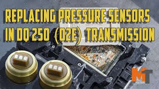 Replacing pressure sensors in DQ250 02E transmission Mechatronic repair [upl. by Eikcaj6]