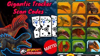 All Jurassic World Chaos Theory Epic Evolution 2024 Gigantic Tracker Scan Codes [upl. by Pieter371]