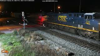 CSX 720 leads Manifest through Fostorias railcam [upl. by Eadwina]