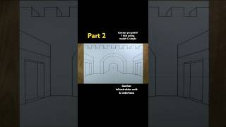 tutor gambar perspektif 1 titik paling mudah amp simple  gambar gedung2 youtubeshort  PART 2 [upl. by Audrye922]