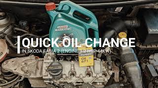 Škoda Fabia 2 2009  Quick oil change TUTORIAL I4KI [upl. by Charry]