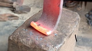 How to make a chisel from an old truck leaf  tools making  blacksmith [upl. by Learrsi]