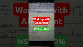 Working with alignment msexcel2016 [upl. by Yemar]