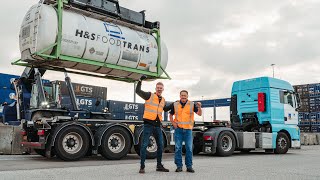 Terminal hoppen in Rotterdam met tankcontainers vol vloeibare levensmiddelen [upl. by Lundell]