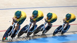 Australia speeds to cycling track team sprint bronze medal  Paris Olympics  NBC Sports [upl. by Rihat]