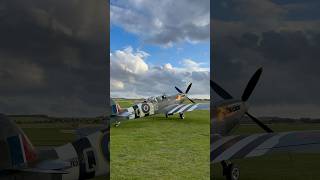 Spitfire spitting fire on startup at Duxford [upl. by Chrisoula809]