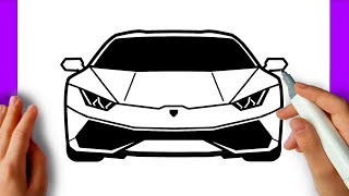 How to draw a Lamborghini car VERY EASY Step by step [upl. by Gwendolyn]