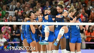 Italy leaves NO DOUBT in winning firstever gold in womens volleyball over USA  Paris Olympics [upl. by Lowery]