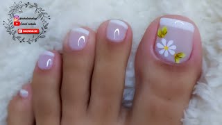 unhas decoradas para os pés fácil iniciantes [upl. by Elleivap]