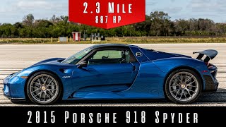 2015 Porsche 918 Spyder Weissach Edition  Top Speed Test 23 Miles [upl. by Rather758]