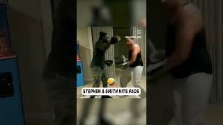 Stephen A Smith Hit Pads stephenasmith boxeo ringside espn espnboxing russia mexico uk 100k [upl. by Adnil]