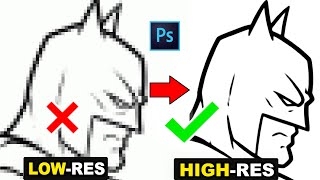 How to depixelate images and convert into HighRes Vector Graphics in Photoshop [upl. by Amabelle]