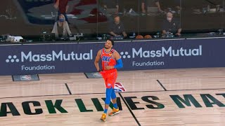 Andre Roberson return  3 pointer  block AFTER 916 DAYS [upl. by Luelle]