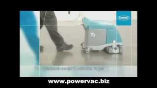 PowerVac Tennant T1 Compact Scrubber Operation Video [upl. by Sedberry156]