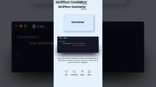 🖼️✨ Create a Stunning 3D Effect Container with CSS 🎨💫 shorts shortsvideo cssanimation htmlcss [upl. by Gherardi]