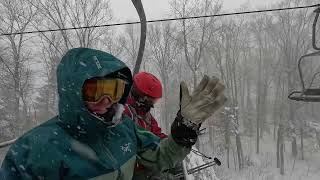 2024 04 04 Killington 19 in storm with Andrew and Brad [upl. by Okihcas227]