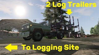 BeamNGdrive Update 033 Freeroam East Coast USA  2 Log Trailers to Logging Site [upl. by Shelba]