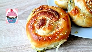 Börek aus selbstgemachten Yufka  Teig mit Spinat  Schafskäsefüllung [upl. by Darreg]