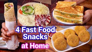 4 Fast Food Snacks at Home in Just 30 Mins  Crispy amp Healthy Tea Time Evening Snacks [upl. by Orapma746]