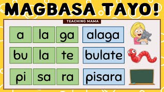 MGA SALITANG MAY TATLONG PANTIG  UNANG HAKBANG SA PAGBASA NG TAGALOG  TEACHING MAMA [upl. by Aicitel355]