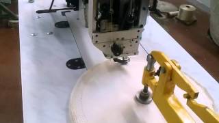 Automatic buffing wheels sewing machine with circles sewing device [upl. by Nnahgem]