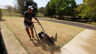 Full Lawn Renovation From START To FINISH  Scalp Dethach Aeration and Topdress [upl. by Riaj]