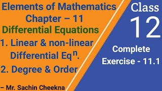 Order amp degree of differential equations  Difference between Linear amp nonlinear differential eqns [upl. by Mcclees]