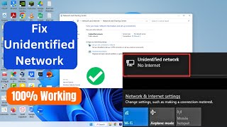 How to Fix Unidentified Network in Windows 1110  No Internet Access  Ethernet [upl. by Lesoj678]