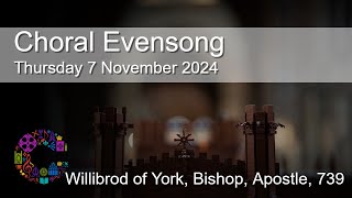 Choral Evensong  Thursday 7 November 2024  Chester Cathedral [upl. by Doty]