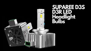 SUPAREE D3S D3R LED Headlight Bulbs 6000K White 70W 12000LM Bright LED Conversion Kits [upl. by Schreck181]