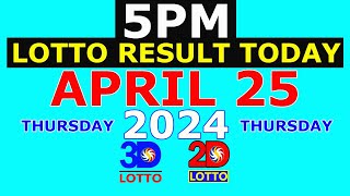 Lotto Result Today 5pm April 25 2024 PCSO [upl. by Enomes496]