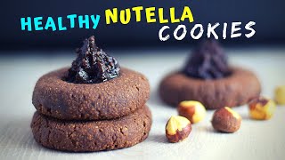 Healthy Nutella Cookies MADE WITH 3 INGREDIENTS ONLY [upl. by Carder]