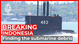 Indonesian searchers recover debris from missing submarine [upl. by Skardol]