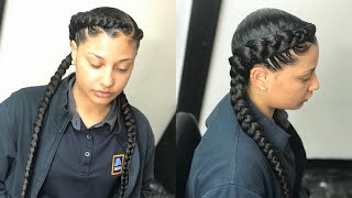 THE STRUGGLE OF 2 FEED IN BRAIDS TUTORIAL AND BEGINNER FRIENDLY [upl. by Desmond]