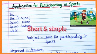 Leave application to principal for participating in sportleave application to principalleave [upl. by Zeret]