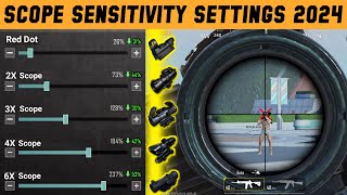 PUBG MOBILE SCOPE SETTINGS 2024  PUBG SCOPE SENSITIVITY SETTINGS 2X 3X 4X 6X 8X 2024  SCPE SETTING [upl. by Nylecaj]