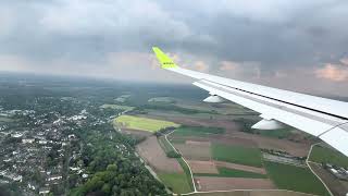 Brand new airBaltic Airbus A220300 landing a Düsseldorf [upl. by Ecirb]