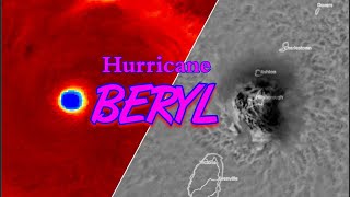 Major Hurricane BERYL 2024  GOES16 Satellite Animation [upl. by Iahk]