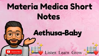 Aethusa  Baby MM short note series  Useful for revision before exams [upl. by Pepito385]