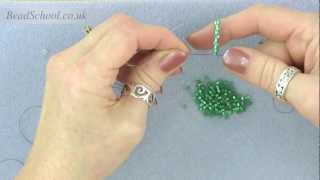 Beadschool Tutorial  Techniques Even Count Peyote Stitch [upl. by Wilkison]