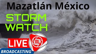 🅻🅸🆅🅴 Hurricane Storm Watch Mazatláns Live Oceanfront Broadcast [upl. by Yevoc]