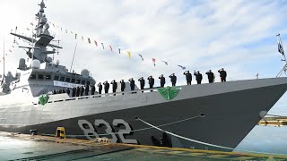 Royal Saudi Naval Force receives 3rd of five Avante 2200 class corvette HMS Hail from Navantia [upl. by Nivk]