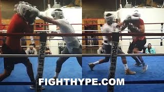 RARE ANDRE WARD SPARRING FOOTAGE PUTTING HANDS ON BIGGER CRUISERWEIGHT IN SOUTHPAW STANCE [upl. by Vonnie532]