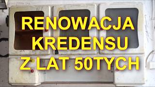 RENOWACJE  RENOWACJA KREDENSU z lat 50tych część 1 Czyszczenie  szlifowanie  szpachlowanie [upl. by Amary]