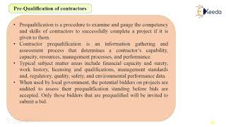 Pre Qualification of Contractors  Tenders and Contracts  Quantity Survey Estimation and Valuation [upl. by Soalokin]