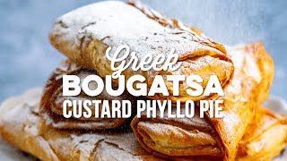 Bougatsa Μπουγάτσα – Greek Custard Phyllo Pie in your Air Fryer  Supergolden Bakes [upl. by Yekcaj]