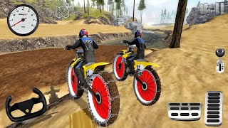 Offroad Uphill Online 3 Players Motocross Mud Bikes Racing Gameplay  Offroad Outlaws Android Game [upl. by Yeldoow392]