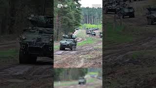 US Stryker Vehicles Convoy Supports Saber Strike 24 in Poland [upl. by Ardyth88]